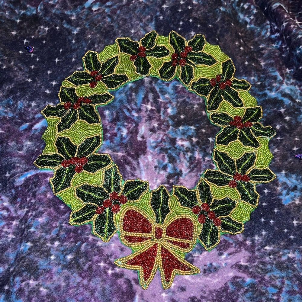 Christmas glass‎ bead place mat
